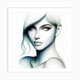 Abstract Portrait Of A Woman 9 Art Print