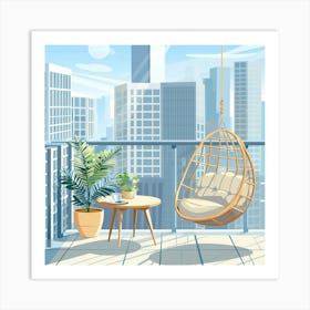 Balcony With Swing Chair 6 Art Print