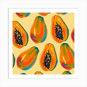 Papaya Pattern Art Print