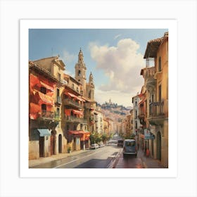 Street In Barcelona art print 1 Art Print