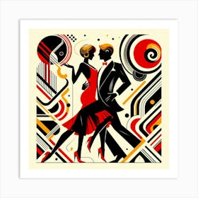 Deco Dancers Art Print