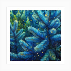 Blue spruce branches 7 Art Print