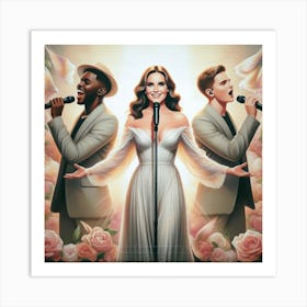 Singers on stage Art Print