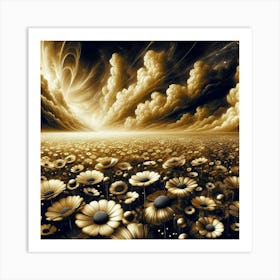 Golden Daisies Art Print