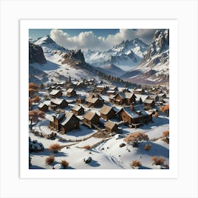 Pueblo Cerrano Nevado Art Print