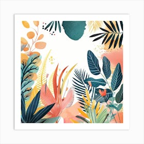 Watercolor Tropical Background Art Print