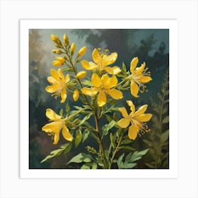 Wild Senna Wildflower Vintage Botanical Art Print Art Print