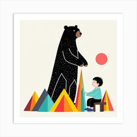 Bear And Child Art Print