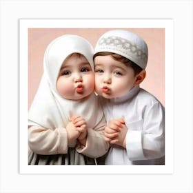 Cute Muslim Kids Art Print