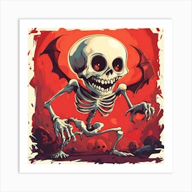 Spooky Halloween Skeleton Emojis Artwork 13 Art Print