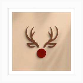 Reindeer Head Art Print