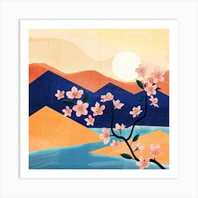 Warm Spring Sunshine Near The Flowing River Art Print