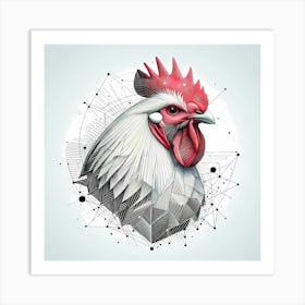 Rooster Head - Bird Artwork 137 Art Print