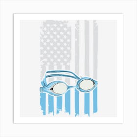 Pool Swimming Quote For A Patriotic Expert Swimmer Art Print