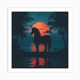 Sunset Unicorn Art Print