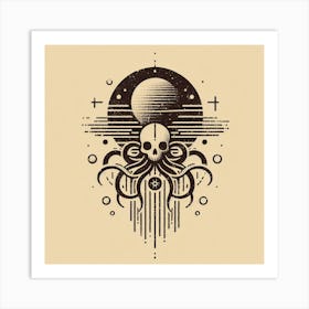 Octopus Skull Art Print