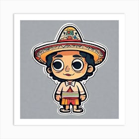 Mexico Sticker 2d Cute Fantasy Dreamy Vector Illustration 2d Flat Centered By Tim Burton Pr (40) Art Print