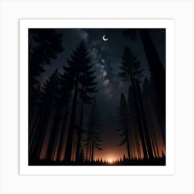Moonlight In The Forest 2 Art Print