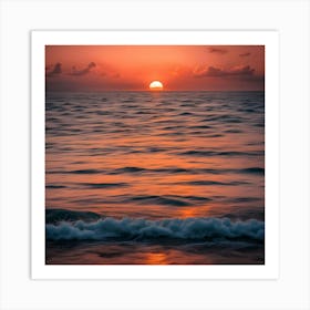 Sunset Over The Ocean 2 Art Print