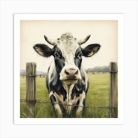 Cow In The Field 4 Art Print