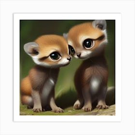 Adorable Weasel Twins Art Print