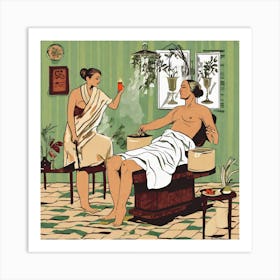 Woman Getting A Massage Art Print