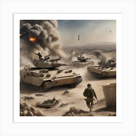 Tank Battle Art Print