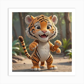 Cartoon Tiger Art Print