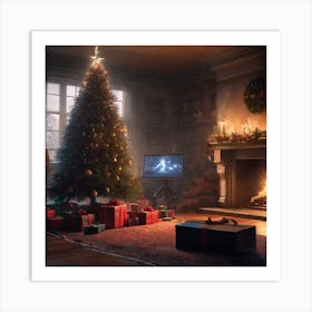 Christmas In The Living Room 24 Art Print