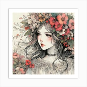 Flower Girl 5 Art Print