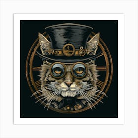 Steampunk Cat 25 Art Print