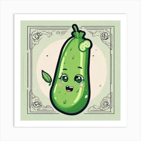 Cucumber In A Frame 2 Art Print