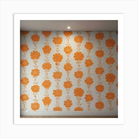 Orange Flower Wallpaper Art Print