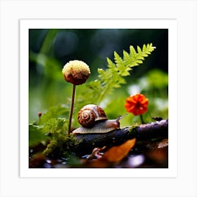 Nature Tree Plant Flower Snail Macro Garden Flora Branch Animal Summer Leaf Spring Gras (5) Art Print