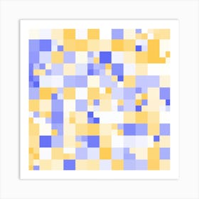 Blue And Yellow Squares 2 Art Print