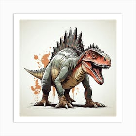 Dinosaur Illustration paint art Art Print