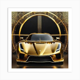 Gold Car 2 Art Print