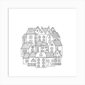 Houses In The Town Art Print