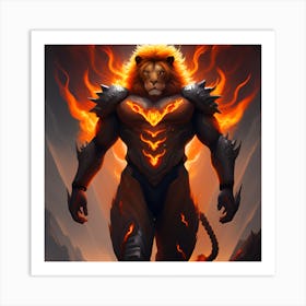 Lion Of Fire Art Print