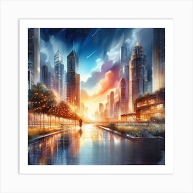 Futuristic Cityscape 3 Art Print