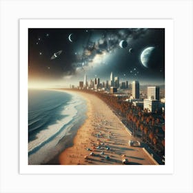 Space City - Futuristic Art Art Print