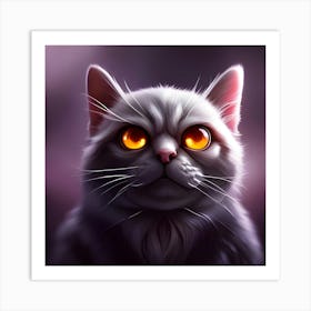 Cat With Yellow Eyes Art Print