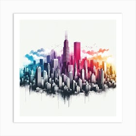 Chicago Skyline 1 Art Print