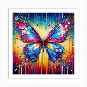 Modern Drip Painting of Butterfly II Art Print