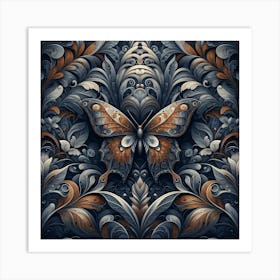 Butterfly in Amber & Steel Art Print