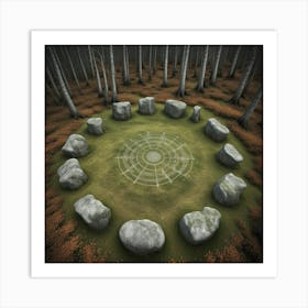 Stone Circle In The Forest 1 Art Print