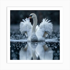 Fluffy Swan Art Print