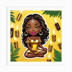 Black Girl In Gold Art Print