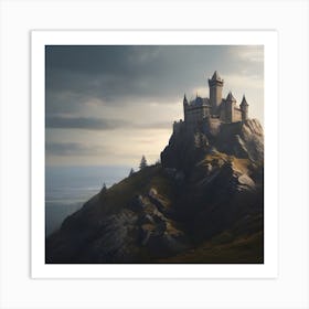 Castle On Top Of A Mountain Art Print