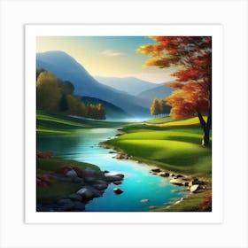 River In Autumn 6 Art Print